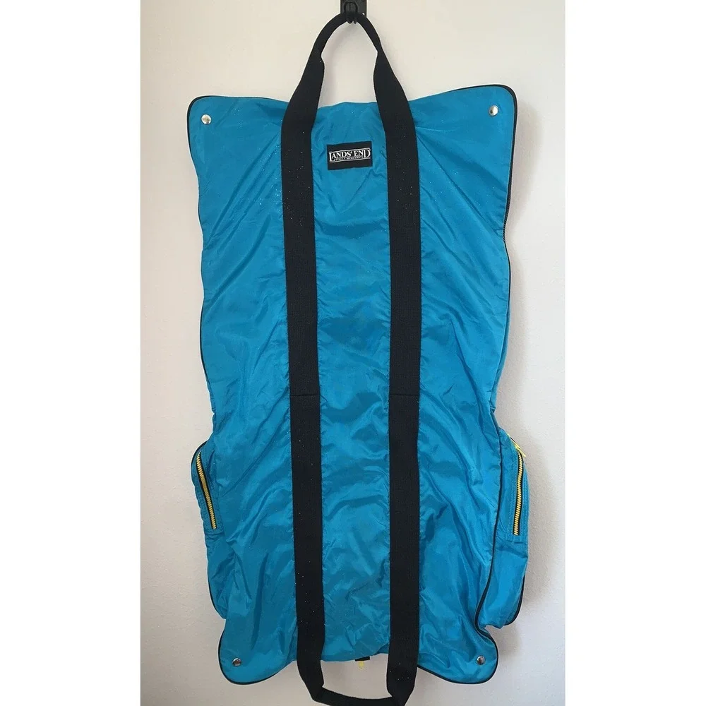 Lands End Garment Bag Turquoise/Yellow/Black